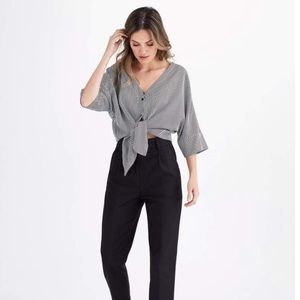 Vetta striped boyfriend blouse